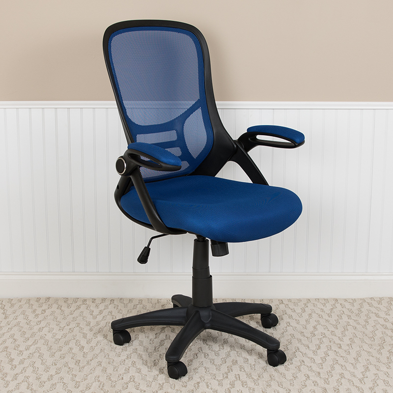 Blue Mesh Office Chair HL-0016-1-BK-BL-GG