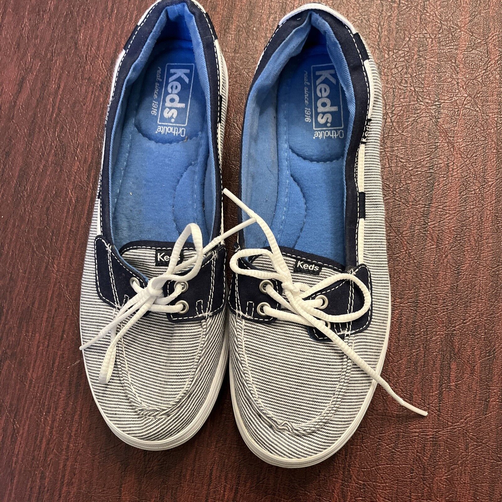 Primary image for Womens Keds Blue and White Slip On  Sneakers Shoes US Size 8