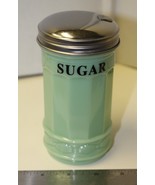 Jadeite Glass Sugar Shaker Printed Jade Green Dispenser Retro Depression... - £11.99 GBP