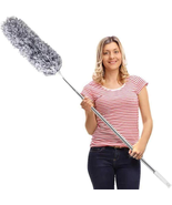 DELUX Microfiber Feather Duster Extendable Duster with 100 Inches Extra ... - $15.13