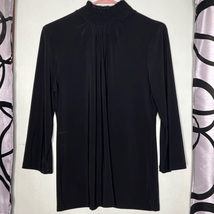 Josephine essentials, smocked, mock neck three-quarter sleeve blouse size medium - £9.24 GBP