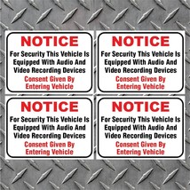 (4) 3.5x2.5 Audio and Video Recording Consent Car Truck Vehicle Bumper D... - £4.61 GBP