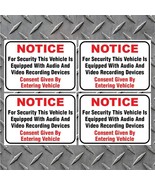 (4) 3.5x2.5 Audio and Video Recording Consent Car Truck Vehicle Bumper D... - $8.00 CAD