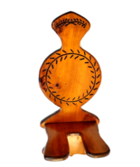 Solid Wood Carved Design Oil Lamp Holder Wall Mounted Sconce Primitive B... - $64.34