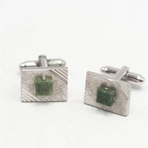 Vintage Dante Silver Tone Men&#39;s Cufflink Set Pair - $39.22