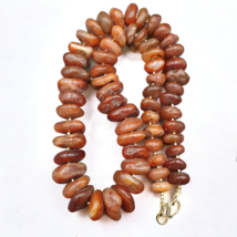 Old Antique Indo Tibetan Carnelian Disc Agate Beads Raw Shape Necklace 227 grams - £127.93 GBP