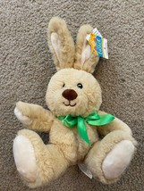 12&quot; Bunny Rabbit American Greetings Tan Brown Bow Easter Bow Ears Plush ... - £6.84 GBP