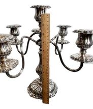 Antique Tall Knickerbocker Silver Plate Ornate Candelabra 4 Arm 5 Candle 6387 image 5