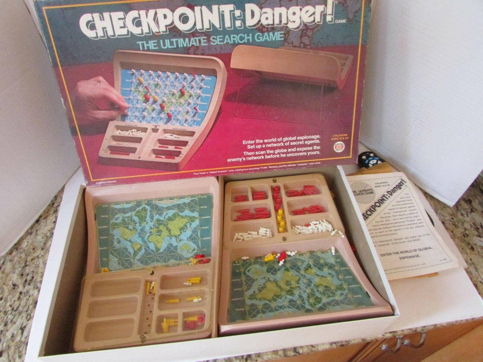 VTG 1978 IDEAL TOY #2719-3 CHECKPOINT: DANGER!  SEARCH GAME USE FOR PARTS - $4.45