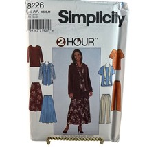Simplicity 8226 Misses Top Skirt Pants Scarf 2 Hour Uncut XS Small Med - $8.66