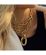 Gold Paperclip Necklace - £20.38 GBP