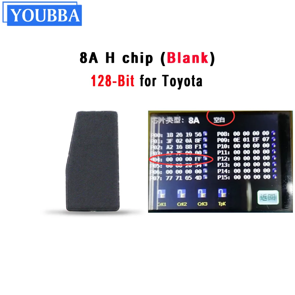 YOUBBA 8A (128Bit) H Blank Transponder Ceic Chip 128 Bit for  Smart Car Key - £41.44 GBP