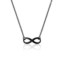 Sterling Silver Infinity Necklace -  Black Rhodium - £38.32 GBP