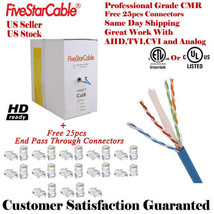 Cat6 1000 ft UTP Cable 23 AWG 550MHz Network Ethernet Bulk Wire LAN Blue - £73.52 GBP