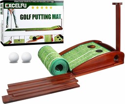 EXCELFU Putting Mat Golf Green for Indoor and Outdoor with Auto Ball Return, Cry - £65.85 GBP