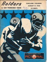 Oakland Raiders vs San Francisco 49ers AFL Football Game Program 8/31/1969-VG - £80.14 GBP