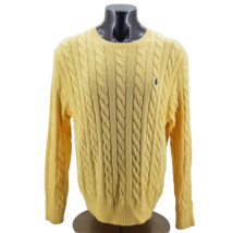 Polo Ralph Lauren Cable Knit Sweater Mens Long Sleeve Pullover Preppy Ye... - $43.56