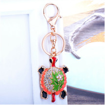 Fashion crystal keychain turtle key ring bag pendant charm jewelry - $12.99