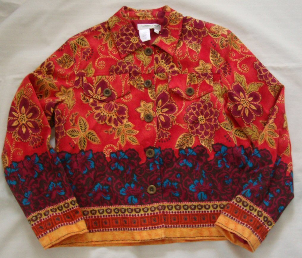 Coldwater Creek  STRETCH Lined colorful Jacket size PS - £5.26 GBP
