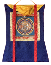 HAND-PAINTED KALACHAKRA MANDALA TIBETAN THANGKA/THANKA PAINTING  SILK FR... - $2,642.50 MXN