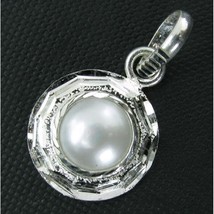 Rashi Ratna Pure Silver Pendant White Pearl Moti Birth Stone Ratan - £34.54 GBP