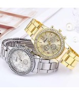 Elegant Silver Rhinestone Quartz Womens Business Watch - $75.33 CAD
