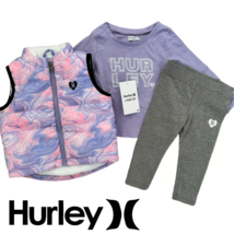 Hurley Infant Girls Size 18 Months Vest, Shirt, Leggings 3 Piece Set NWT - $10.79