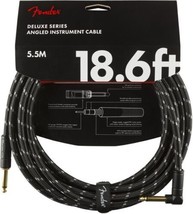 Fender Deluxe Series Instrument Cable, Straight/Angle, 18.6&#39;, Black Tweed - £27.86 GBP