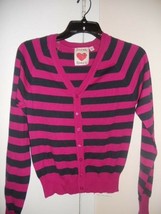 Derek Heart Juniors multi-color striped long sleeve V neck soft sweater ... - £6.81 GBP