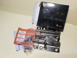 2 Pack Cranach Heavy Duty Steel 3&quot; Silver Security Slide Latch Lock B07MXG79RB - £14.68 GBP