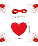 120 Pieces Felt Heart Garlands Heart Hanging String Garland Valentines D... - £29.46 GBP