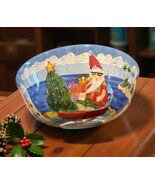 Oneida Coastal Holiday Serving Bowl Christmas Santa Flamingo Snowman on ... - $713.38 MXN