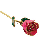 Lacquered Magenta Rose with Gold Trim - $151.80 CAD