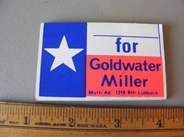 Vintage 1964 Texas Goldwater Miller Campaign Name Sticker - $276.49 MXN