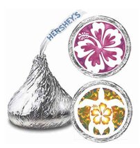 216 Luau Hawaiian Party Hershey Kisses Stickers Thank You Party Favors - £9.61 GBP