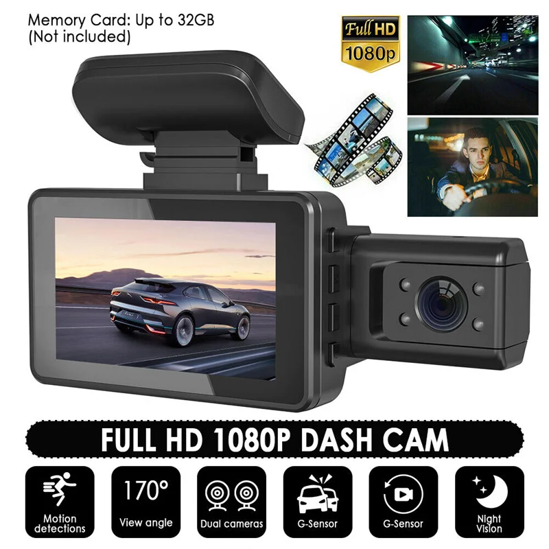 3-inch Dash Cam HD 1080P Car DVR Camera with 170¡ã Wide Angle, Night Vision, a - £28.31 GBP
