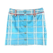 ETCETERA Blue Marine Nautical Plaid A-Line Short Mini Skirt Women&#39;s Size 14 - £15.41 GBP