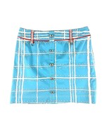 ETCETERA Blue Marine Nautical Plaid A-Line Short Mini Skirt Women&#39;s Size 14 - £15.32 GBP