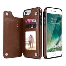 PU Brown Leather Flip Case Apple iPhone (SE2020 12 11 X 8 7 6 Plus Max Pro S) - £15.81 GBP