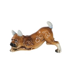 Vintage Lefton Boxer Dog Figurine Injured Crying Bandaged Ceramic Glossy... - $19.99