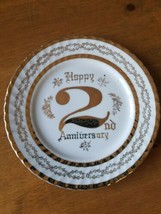 Vintage Norcrest Fine China 2nd Anniversary Collectible Gold Trim Plate Japan - $19.99