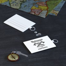 Customized Saffiano Leather Card Holder with Adventure-Themed Print - £16.37 GBP