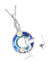 An item in the Antiques category: ZLILIJAN 925 Sterling Silver Hummingbird Urn Necklace for