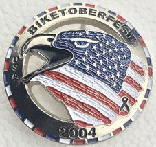 Biketoberfest 2004 Vintage Pin USA Patriotic Red White Blue Metal Eagle ... - $11.00