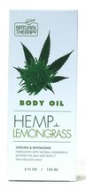 1 Count Natural Therapy 4 Oz Hemp & Lemongrass Cooling & Revitalizing Body Oil