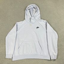 Nike Women Sweatshirt L Blue Hoodie Funnel Neck Logo Long Sleeve Pullover - €15,40 EUR