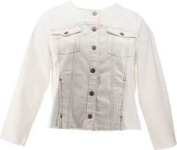 LOGO by Lori Goldstein White Denim jacket w/Frayed ends &amp; contrast stitching 0 - £61.16 GBP