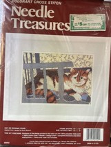  Colorart Cross Stitch Needle Treasures Kit Cat On Rocking Chair # 02552 NEW! - £8.87 GBP