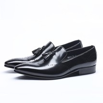 leather men brogue Business Wedding banquet shoes mens casual flats shoes vintag - £130.45 GBP