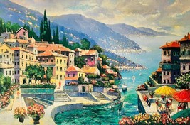 Charles Lee Mystique Handsigniert Offen Lithographie See Como Positano Italy Art - £209.78 GBP